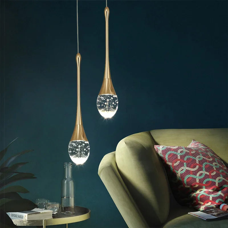 Crystal Luxury Chandelier Villa Staircase Living Room Hanging lamp Bedroom Bedside LED light Hotel Lobby Crystal Pendant Lights