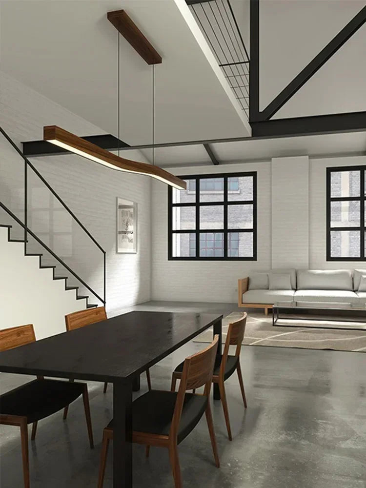 Creative Strip Office LED Pendant Lights Silent Bar Design Sense Tea Room and Japanese Restaurant Chandeliers Room Decor