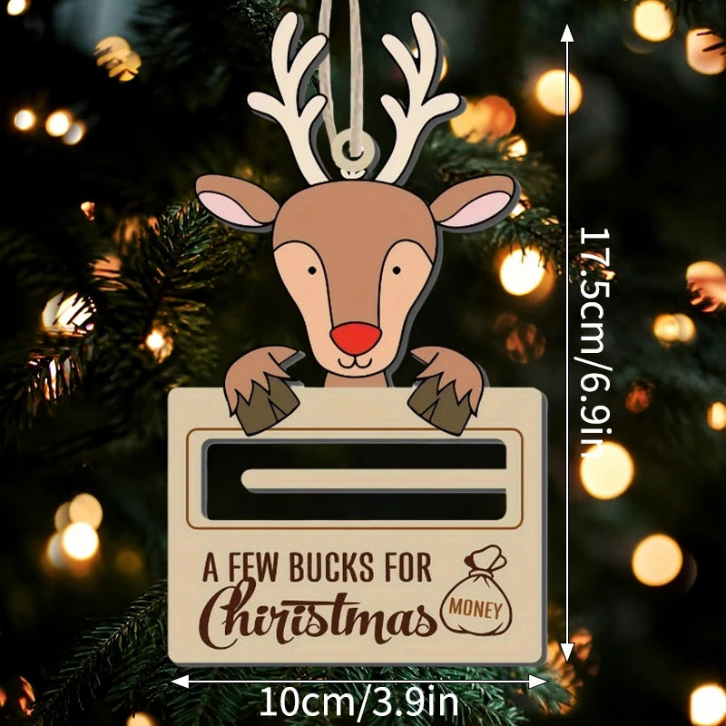 Money Storage Christmas Tree Hanging Ornament Clear Piggy Bank Christmas Decoration 2026 Cash Slot Hanging Pendant Navidad Decor