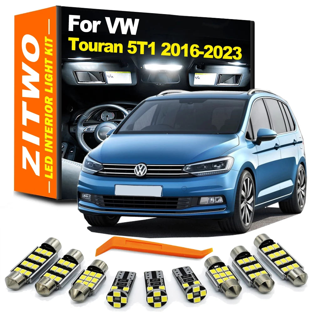 13Pcs For VW Volkswagen Touran 5T 5T1 2016 2017 2018 2019 2020 2021 2022 2023 Vehicle LED Bulb Interior Light Kit Canbus