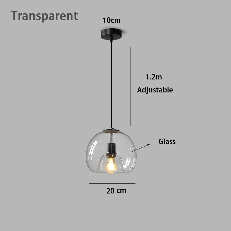 Modern Retro Glass Dining room Bedroom Living Room Chandelier Amber Smoke Gray Glass Small Chandelier Ambient Lighting E27