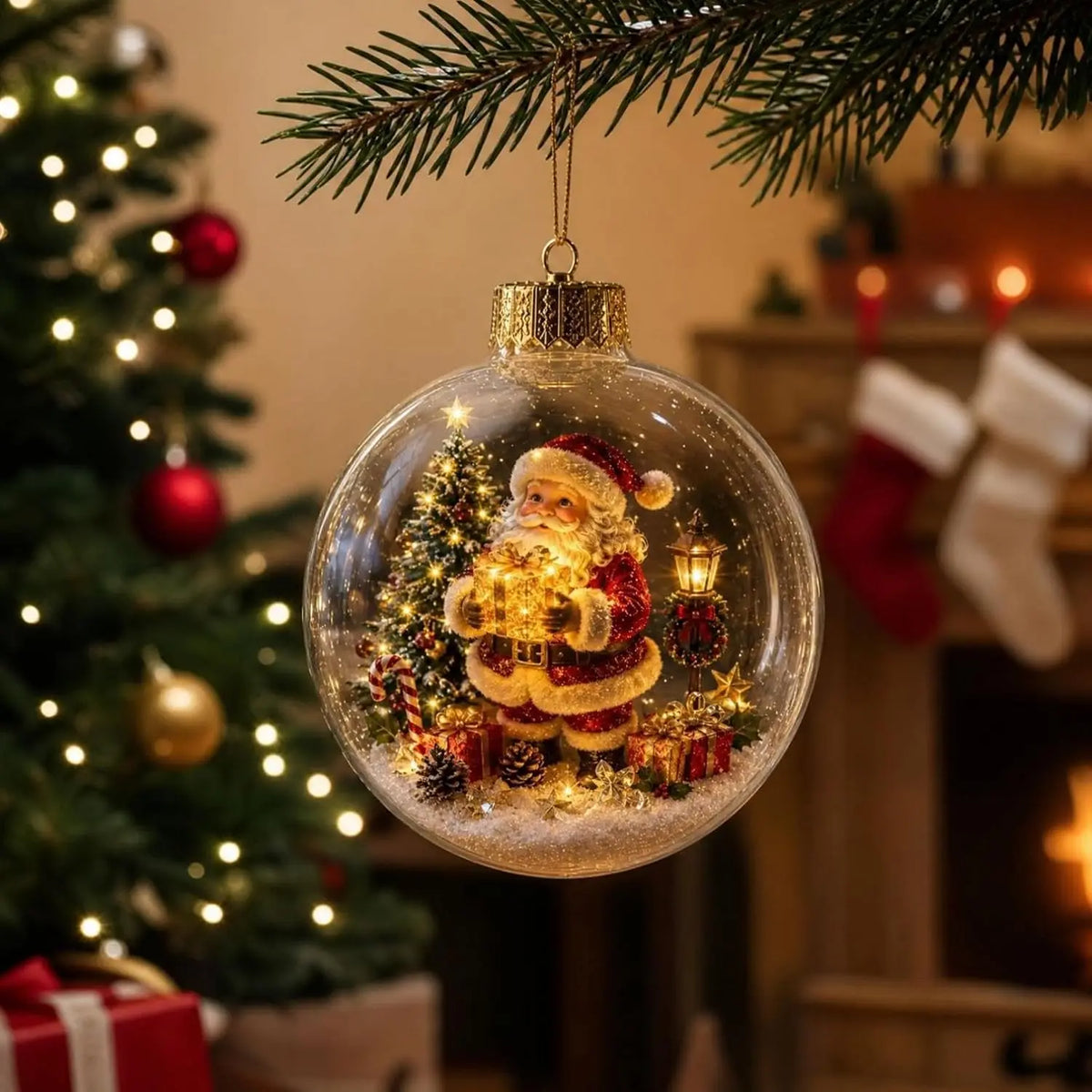 1-5pcs Christmas Tree Ornament Clear Xmas Ball Transparent Hanging Pendant Creative Sports for Holiday Party Home Gift