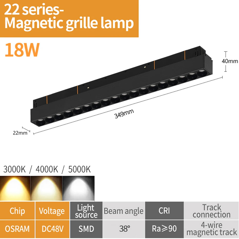 Smart Zigbee Magnetic Track Lighting - 48V Tuya Dimmable LED System