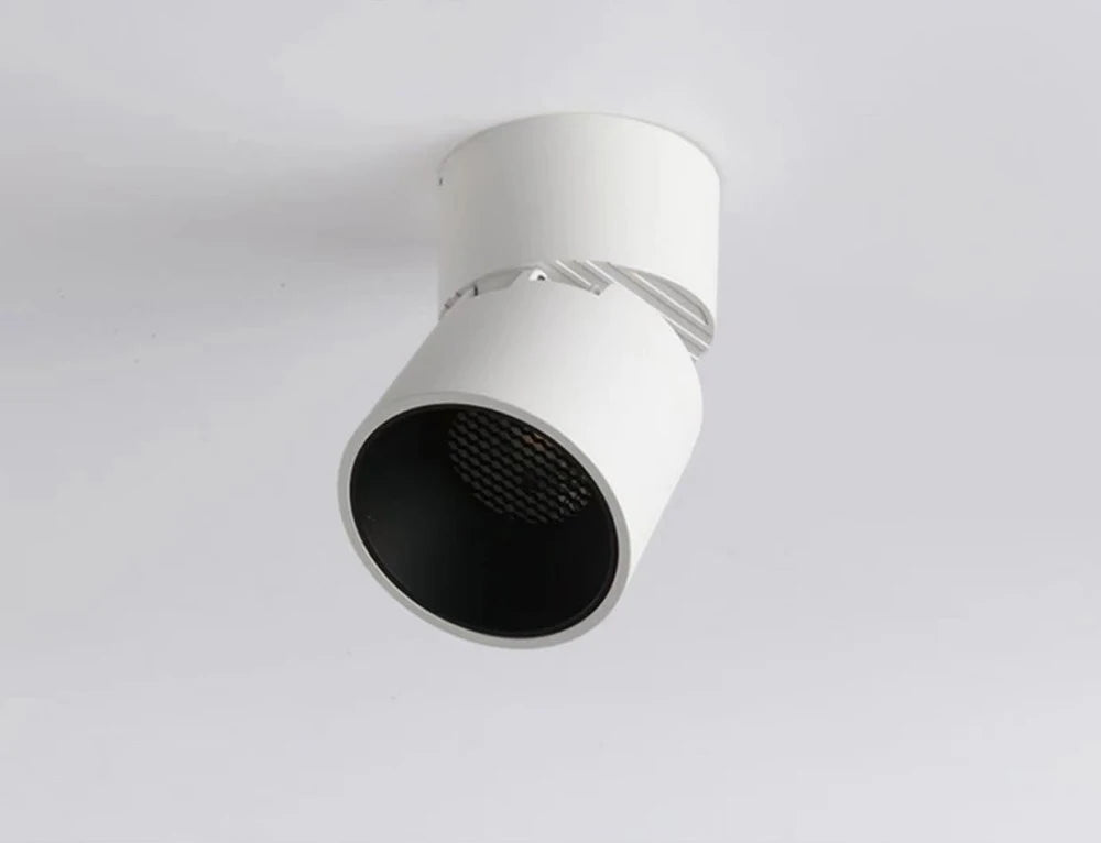 Folding Surface Mount LED Spotlight - No-Drill Anti-Glare Ceiling Downlight