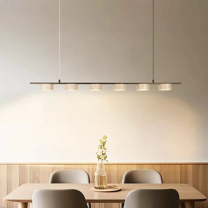 Minimalist Dining Room LED Pendant Light Real Stone Height-adjustable for Bar Kitchen Restaurant Hanging Lamp Chandelier Fixture