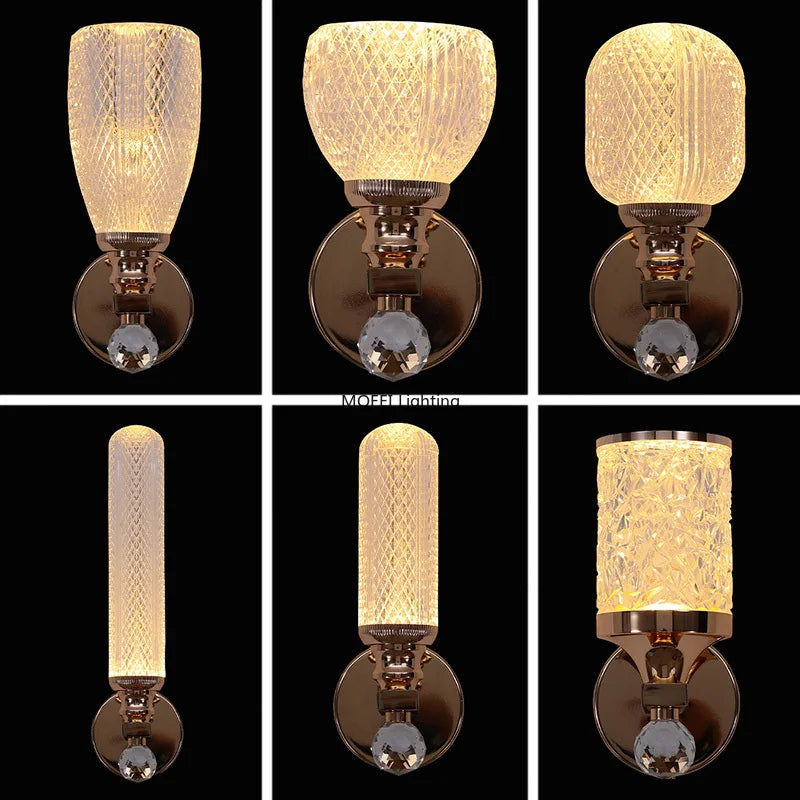 Modern Gold Luxury Minimalist Wall Lamp LED Light Living Room Bedroom Bedside Background Corridor Aisle Indoor Lighting Fixture
