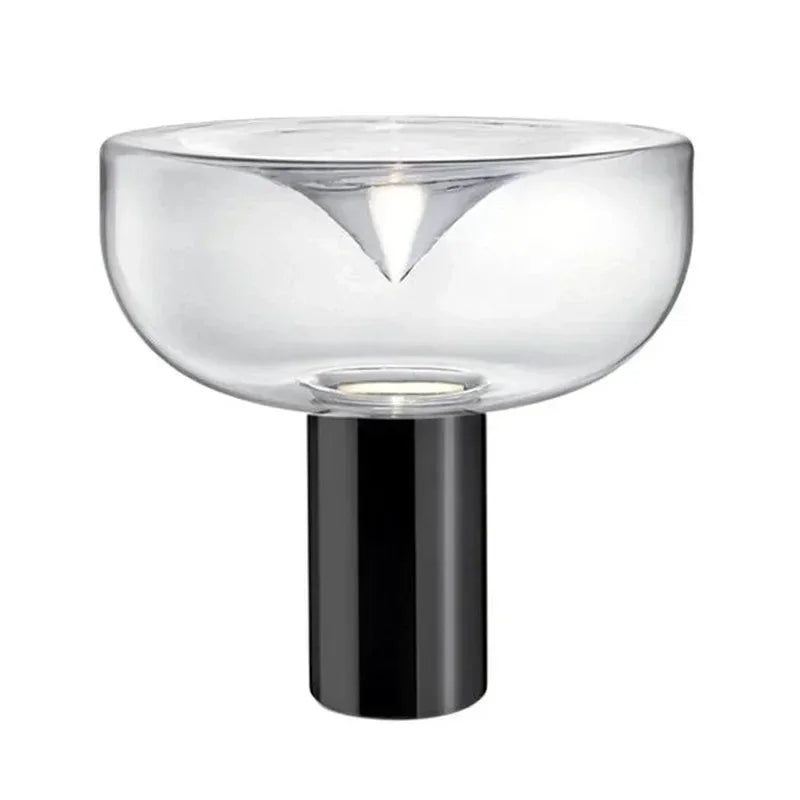 Nordic Design LED Desk Lamp Luxurious Transparent Glass Floor Lamp Creative Bedroom Desk Marble Room Decoration Lighting Fixture