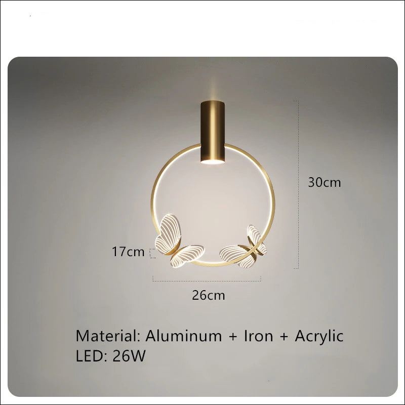 Nordic Luxury Butterfly LED Lights High Quality Bedside Lamp for Bedroom Restaurant Living Room Decoration Acrylic Chandelier