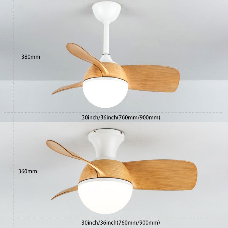 Modern LED Ceiling Fan Light for Kids Bedroom, 6-Speed Variable DC Motor, 24W LED Light, 30/36 inch Ceiling Fans