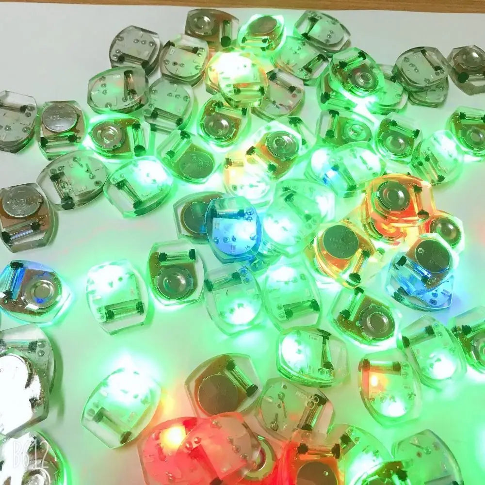 Luminous LED Shoe Lights (10-Pack) - Vibration-Activated Glowing Plastic Electronics Light Modules for Kids Shoes & Crafts