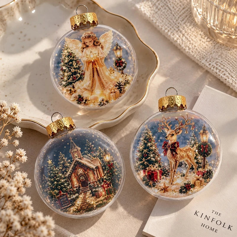 Glowing Christmas Snow Globe Christmas Decorations 2026 Xmas Tree Santa Christmas Bell Christmas Accessories Navidad Gifts