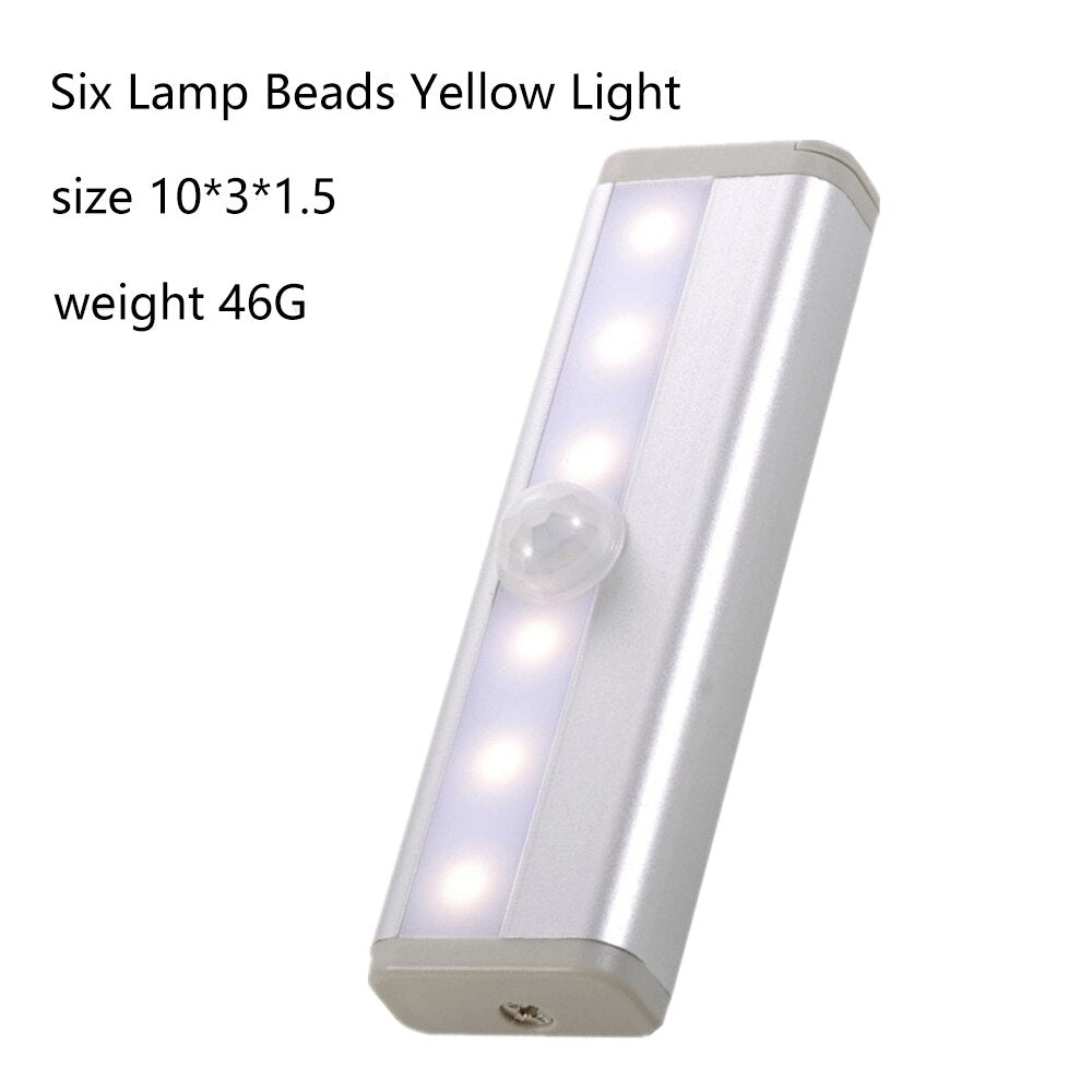 Intelligent Human Sensing Light LED Rechargeable Night Light Cabinet Light Staircase Light Bedside Wireless Sensing Night Light