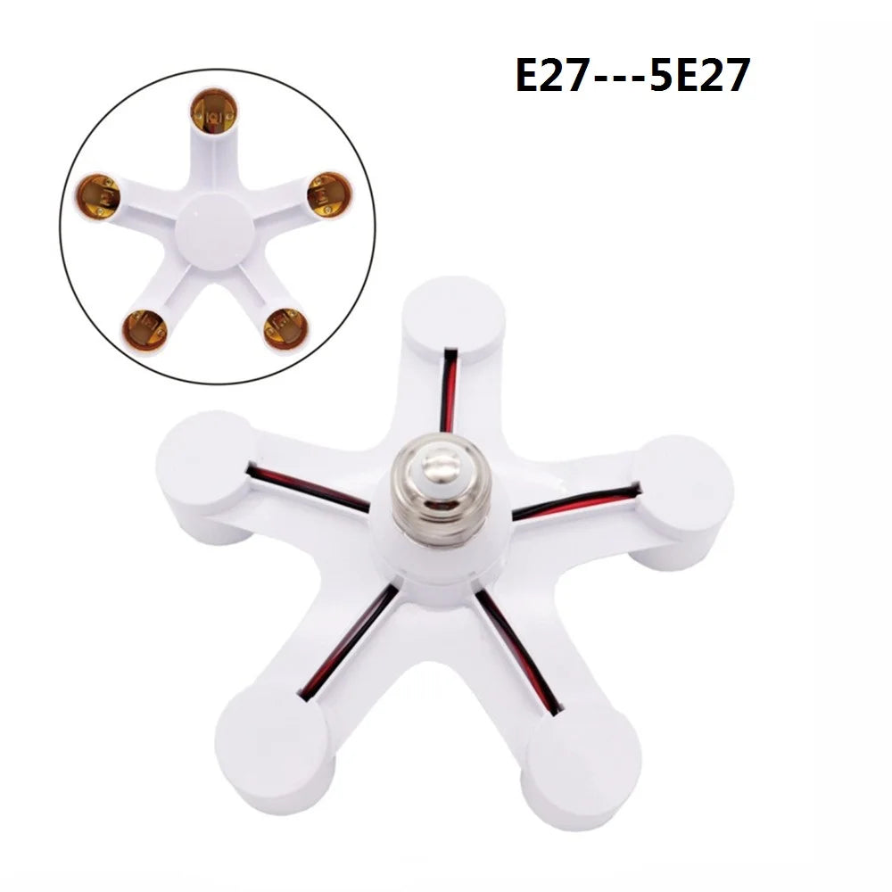 E27 to E27 Splitter Adapter Socket (3-in-1 / 4-in-1 / 5-in-1) - Multi-Bulb Base Lamp Holder Converter