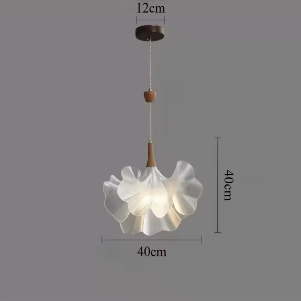 Acrylic Petal Pendant Light Retro Japanese Style Creative Romantic Restaurant Light Antique Simple Pendant Lamp For Living Room