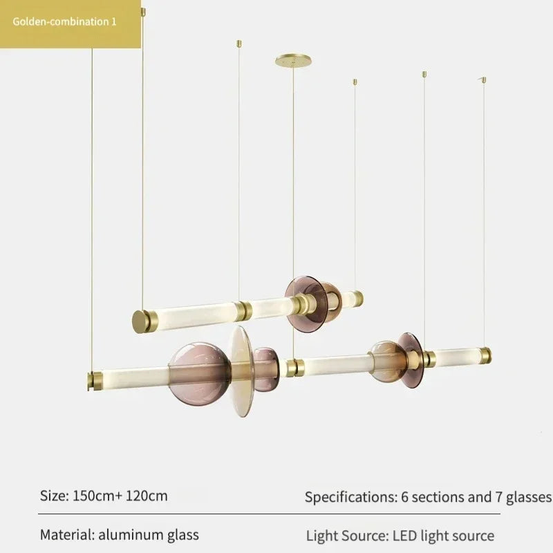 Scott Luna Chandelier Postmodern italian design lamps replica led light glass long tube lamp Bedroom Living Room bedside lamp