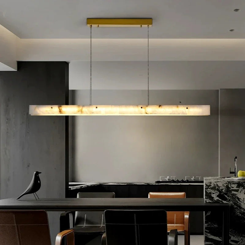Modern Luxury Marble LED Chandelier - Gold Designer Pendant Lamp