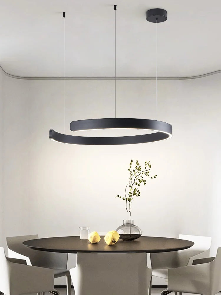 Nordic modern chandelier simple ring light led pendants round lamps