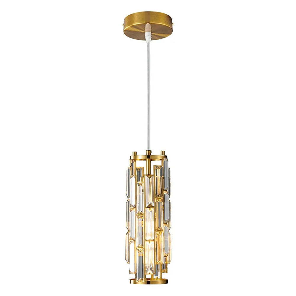 Modern Crystal Pendant Light Appliance Crystal Hanging Lamp for Dining Bar Bedside Crystal Suspension Home decor Fixtures