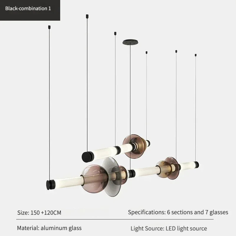 Scott Luna Chandelier Postmodern italian design lamps replica led light glass long tube lamp Bedroom Living Room bedside lamp