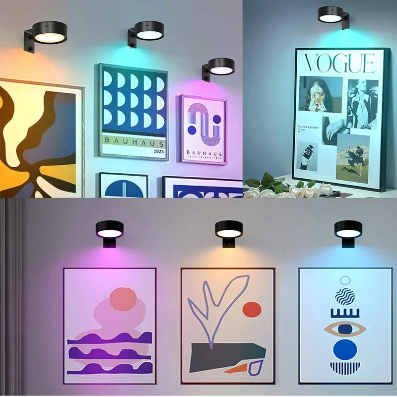 3-Pack Wireless Battery Picture Lights - Magnetic LED Art Lamp with Remote Control