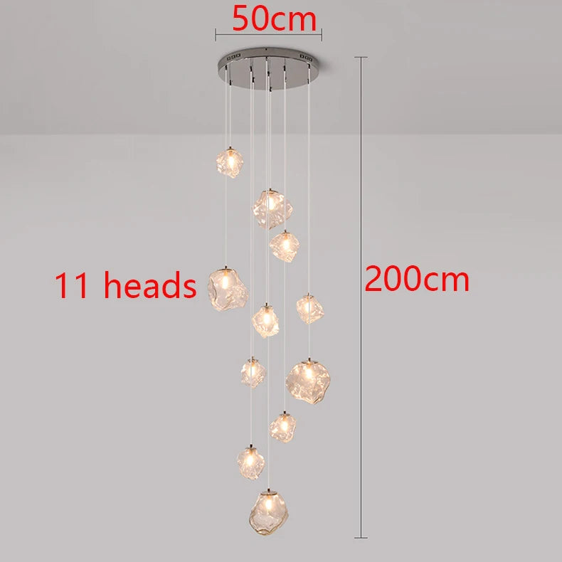 Modern LED Staircase Chandelier - Luxury Long Pendant Light for High Ceilings