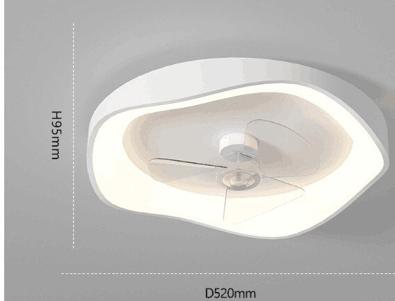 Modern minimalist bedroom fan ceiling lamp white restaurant lamp smart creative home Nordic personality room fan lamp 110V 220V