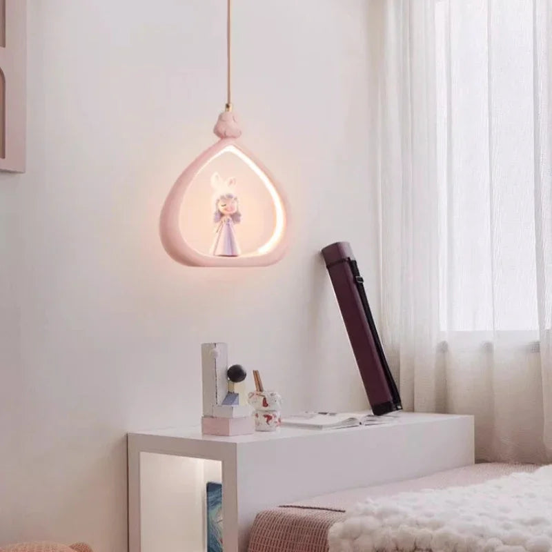 Princess Room Chandelier - Cute Cream Style LED Light for Girls Bedroom