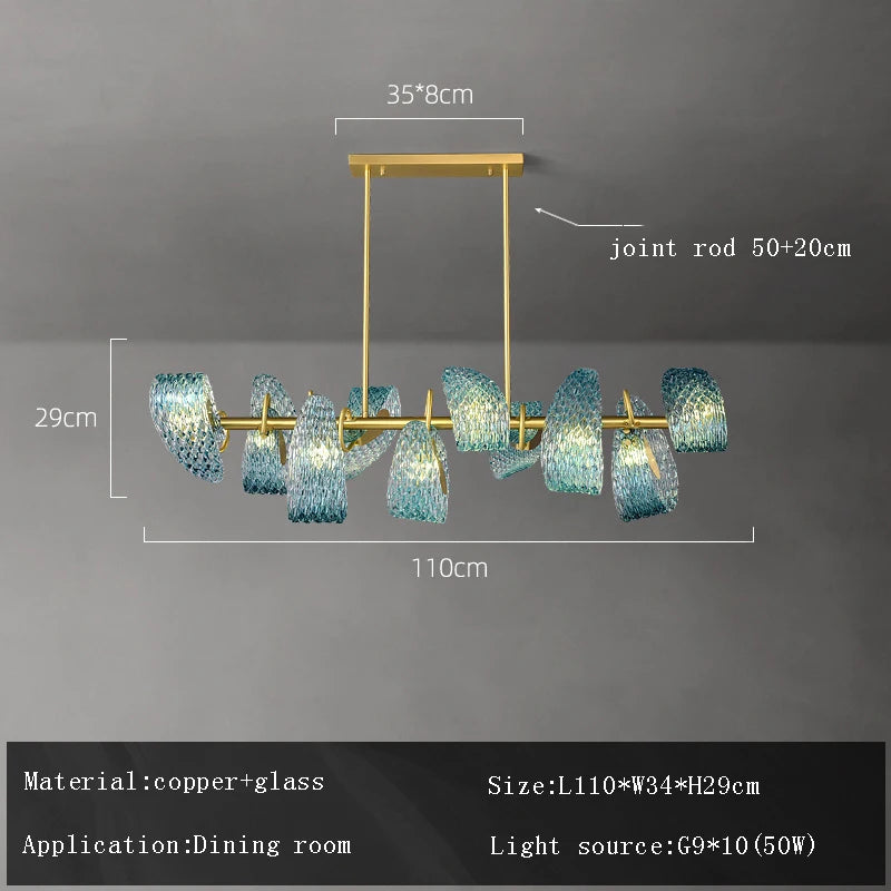 Glass-made Modern Home Appliance Ceiling Chandelier Designer Hanging Lamps for Living Room Dining Room Decoration Flower Shape
