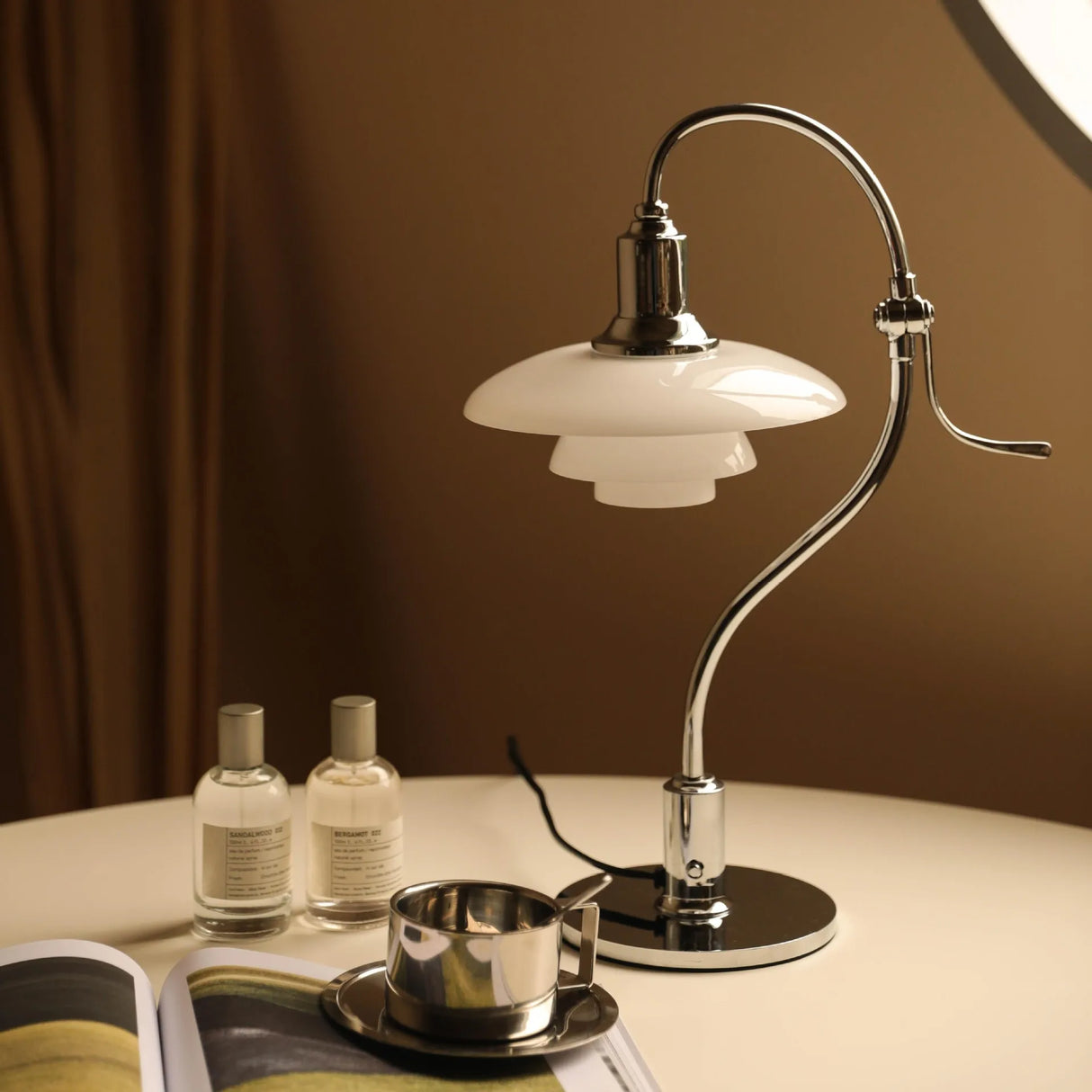 Denmark Designer Table Lamp Vintage Glass Desk Light for Bedroom Bedside