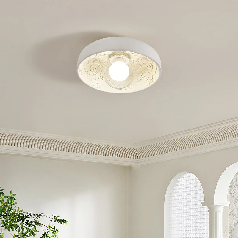 French Cream Wind Ceiling Lamp Balcony Cloakroom Porch LED Ceiling Light Simple Modern Bedroom Corridor Hanging Lighting Fixture