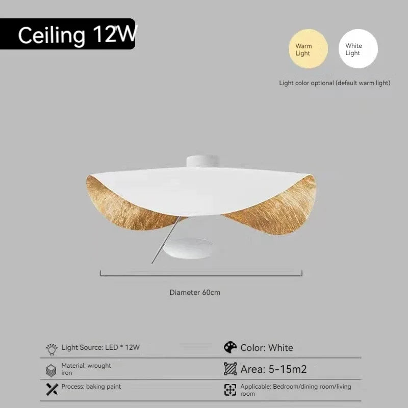 Modern Curved Chandeliers Living Room Restaurant French Hat Art Design Indoor Pendant Lights Home Decoration Eye Protection LED