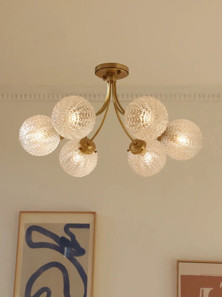 American light luxury bedroom ceiling lamp modern Nordic living room dining room study glass ball ceiling light