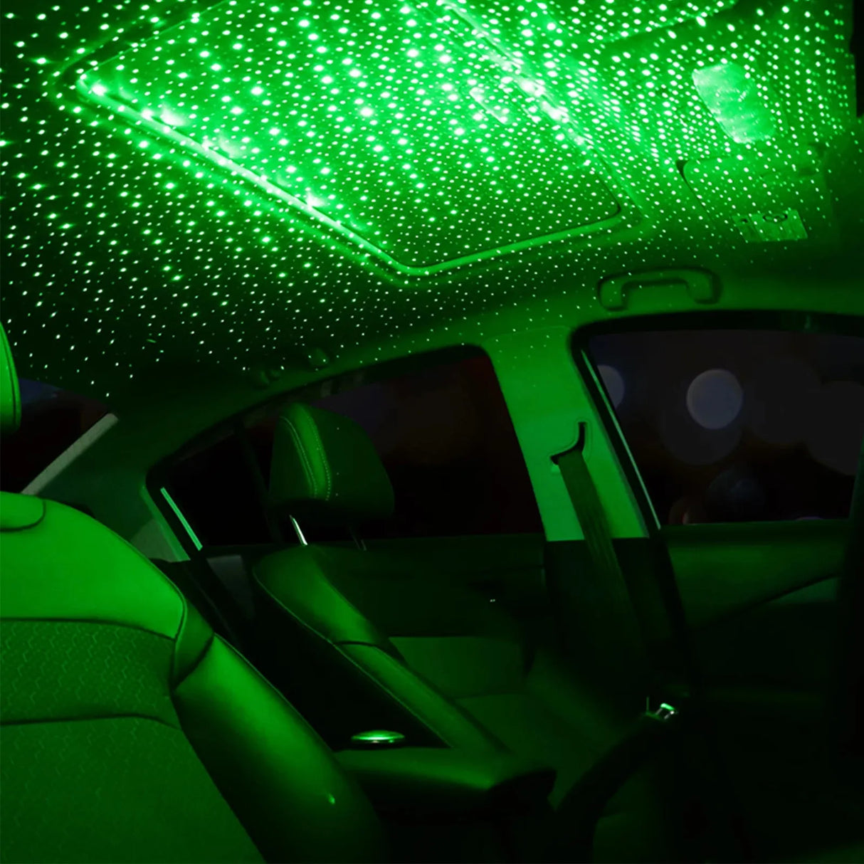 A galaxy-like atmosphere in your car with the USB-powered Romantic LED Car Roof Star Night Light Projector.