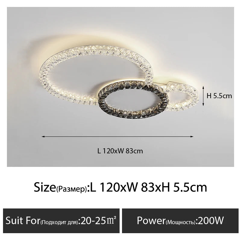 2025 New Modern Simple Light Luxury Crystal Ceiling Lights LED Chandelier Luster Indoor Lighting For Living Room Bedroom lamp