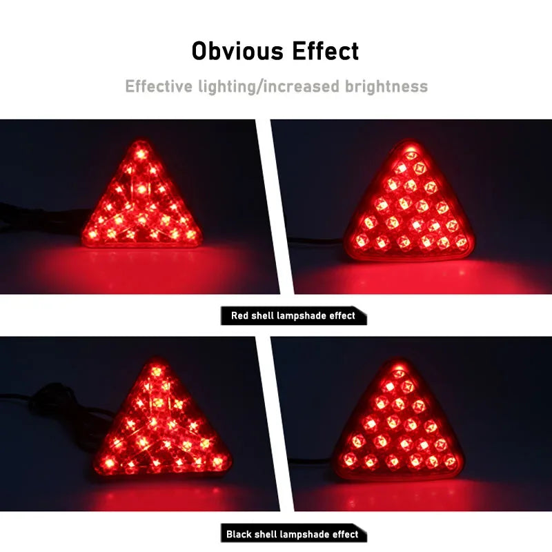 1PCS F1 Style Universal Led Brake Stop Light Triangle LED Rear Tail Light Reverse Safety Strobe Lamp for Car Auto Motorcycle 12V