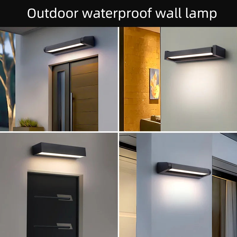 Adjustable Angle Outdoor Waterproof LED Wall Lamp (Aluminum, Hardwired) - Modern Minimalist Exterior Sconce Light Fixture for Garden, Porch & Patio