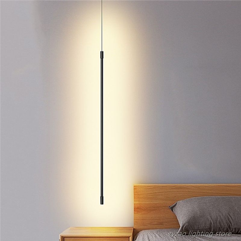 Bedroom Bedside Light LED Pendant Light for Living Room Adjustable Line Strip Hanging Lamp TV Wall Home Decor Modern Fixture