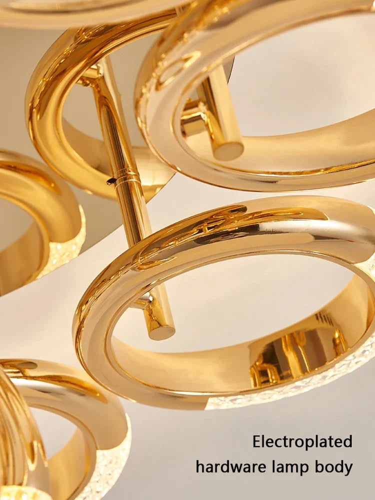 Modern Light Luxury Circle Ring Led Ceiling Lamp Acrylic Luster Living Room Lights Lighting Home Decor Bedroom Lamps Fixtures