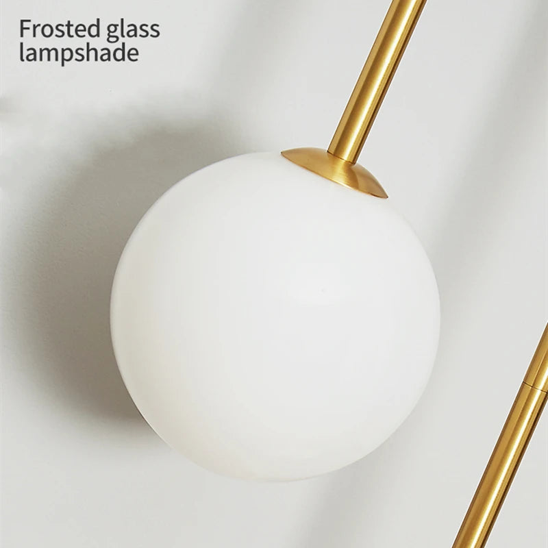 Modern Gold Glass Globe Wall Sconce - Elegant LED Lamp for Bedroom & Living Room