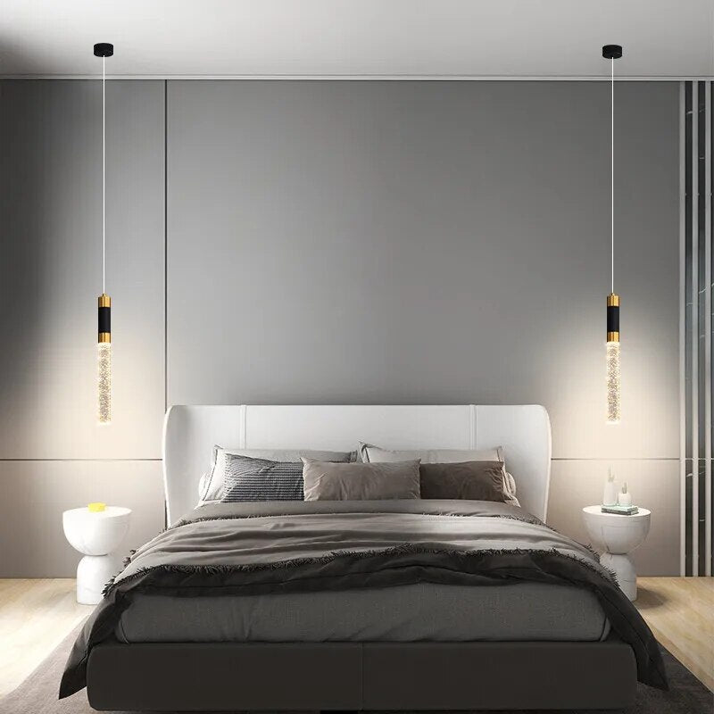 Kitchen Light Fixtures Ceiling Dimmable LED Modern Pendant Light with Crystal Pendant Lighting for Island Bedroom Dining Room