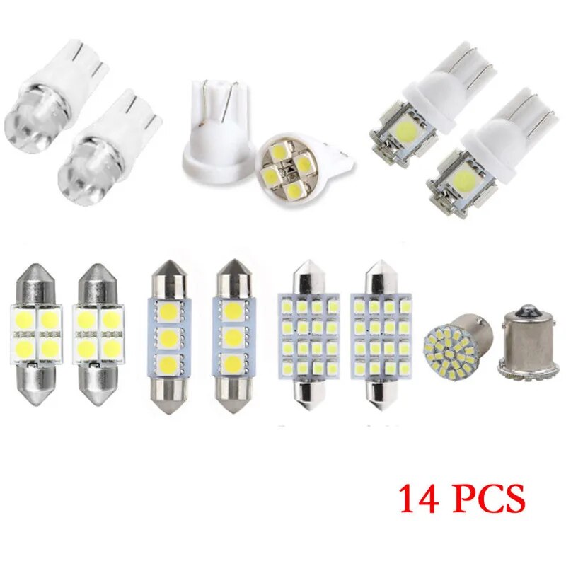 Car LED Lights Interior Lights 6000K 12V T10 168 2825 W5W 921 Kit For Car Vehicle Map Dome Door Trunk License Plate Light Bulb