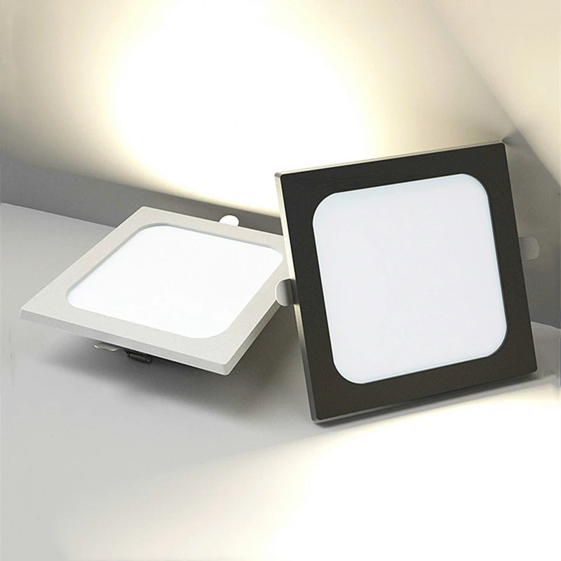 Ultra-Thin Square LED Recessed Downlight - 9W 12W 24W Ceiling Grille Panel
