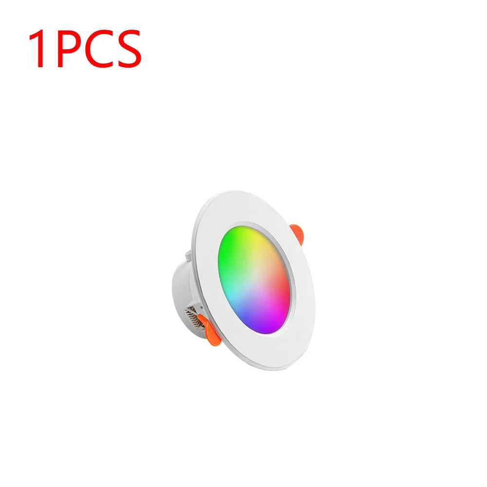 Tuya Smart LED Downlight LED Ceiling Recessed Down Light Dimmable Spot Lamp 10W RGB +CW+WW Changeable LED Downlight