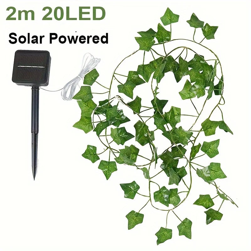 2/5/10M Ivy String Lights 20/50/100 LEDs Solar Fairy Lamp 8 Modes Hanging String Light for Garden Wedding Party Christmas Decor