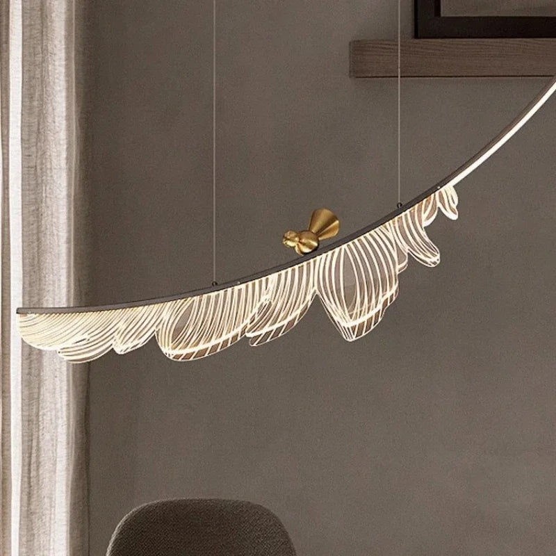 Modern Creative Feather Bird Acrylic Pendant Lamp Restaurant Living Room Hotel Lobby Led Chandelier Art Home Decoration Lighting