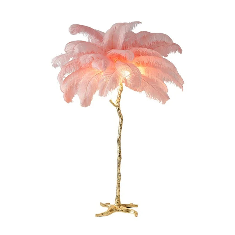 Nordic Ostrich Feather Floor Lamp - Luxury Standing Lamp for Living Room & Bedroom