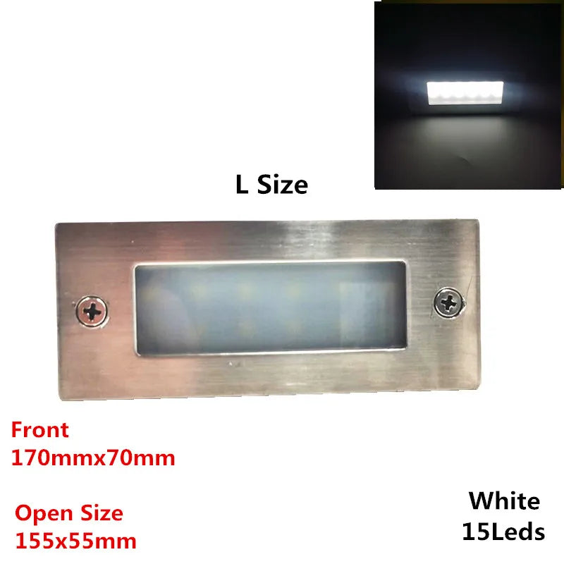 IP65 Underground light 12 LED 15 LED Stair Light Step Light Recessed buried lamp indoor outdoor Staircase Step lights 85-265V