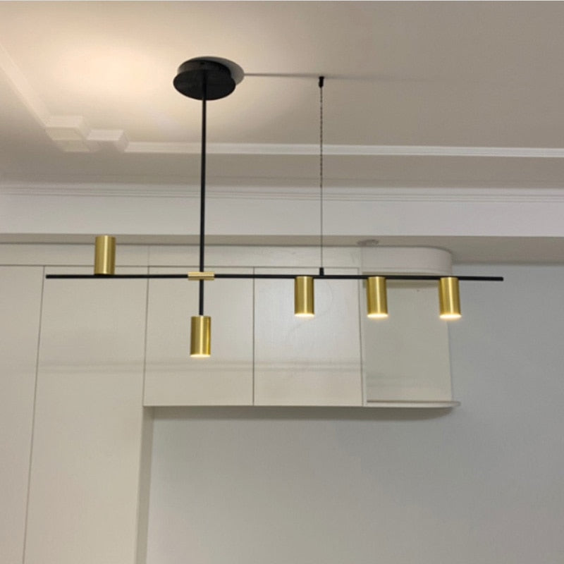Nordic Modern Longer Chandelier Dining Table Fixtures Black Pendant Lights Restaurant Bar Kitchen Decor Living Room Hanging Lamp