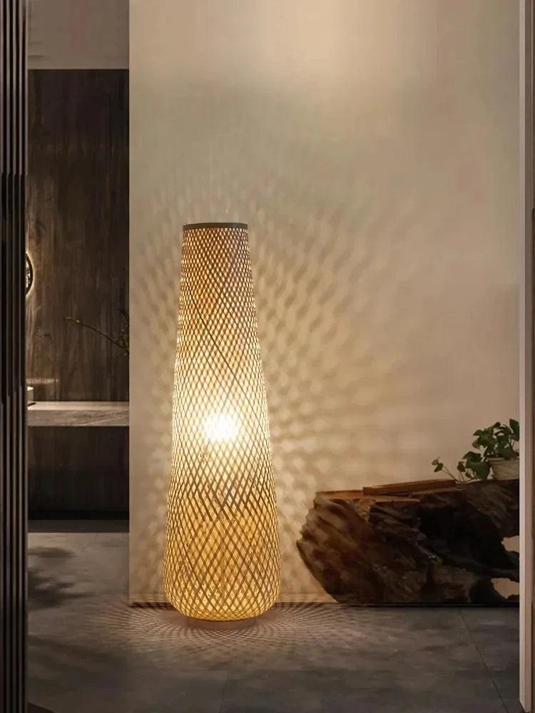 2025 New Floor Lamp Tea Room Zen Bamboo Creative Vertical Light Nordic Living Room Bedroom Ins Style Sofa Side Art Light