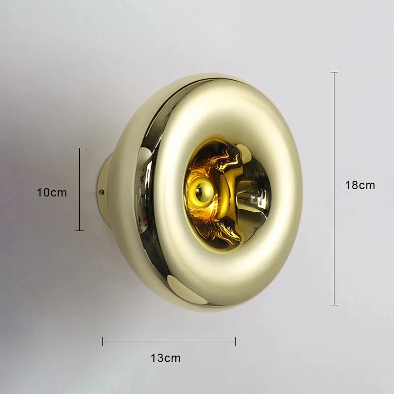 Nordic Wall Light Glass E27 LED Wall Lamp Modern Round Sconces Indoor Lighting Room Decor For Bedroom Living Room Bedside Light
